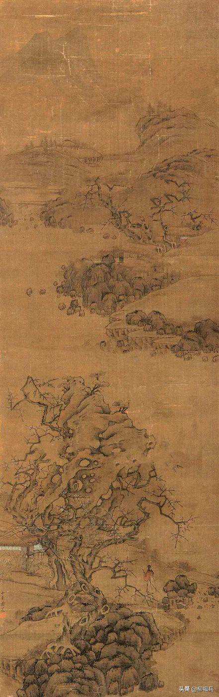 元卵白釉沥粉鹭鸶荷池纹八方盖盒